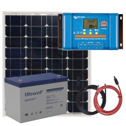 Panel słoneczny 55W i akumulator żelowy 75Ah z regulatorem LCD