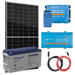 Elektrownia słoneczna 435Wp z akumulatorem - zasilanie 230V moc 400W + MPPT