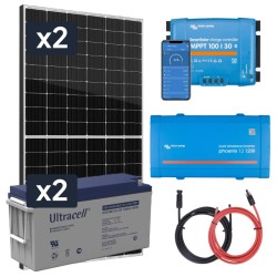 Elektrownia słoneczna 860Wp z akumulatorem - zasilanie 230V moc 1000W + MPPT