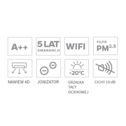 Klimatyzator ANDE Jupiter UV – Biały | Cichy i Energooszczędny z Technologią UV