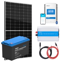 ELEKTROWNIA SŁONECZNA 430WP Z AKUMULATOREM - ZASILANIE 230V MOC 1000W + MPPT