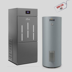 Piec na pellet FERROLI 12kW/18kW + zbiornik CWU FERROLI Ecounit F300 1-C