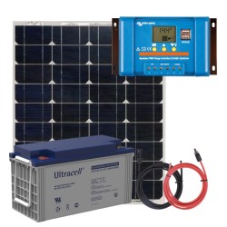 Panel słoneczny 55W i akumulator żelowy 75Ah z regulatorem LCD