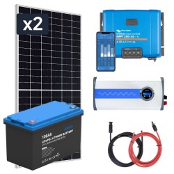 Zestaw PV 910W, akumulator LiFePO4 100Ah, regulator MPPT i przetwornica