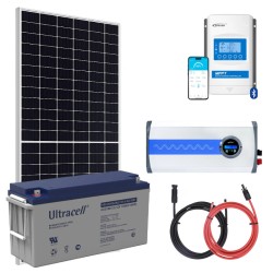 Elektrownia słoneczna 430Wp z akumulatorem - zasilanie 230V moc 1000W + MPPT