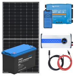 Zestaw PV 430W, akumulator LiFePO4 100Ah, regulator MPPT i przetwornica