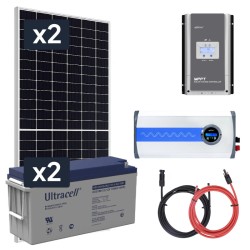 Elektrownia słoneczna 860W z akumulatorem - zasilanie 230V moc 1500W + MPPT