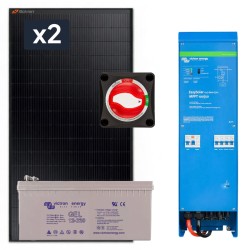 Elektrownia słoneczna 860Wp Hybrydowa z akumulatorem 200AH i przetwornicą 1300W